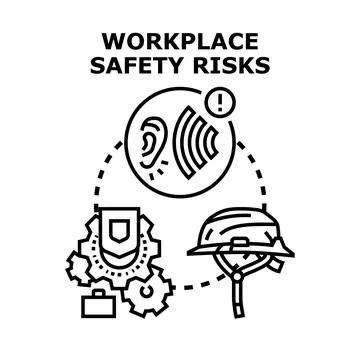 Workplace safety risks concept identifying health hazards Stock Illustration