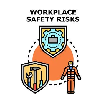 Workplace safety risks concept protecting workers from hazards Stock Illustration