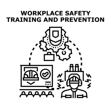 Workplace safety training and prevention concept illustration Stock Illustration