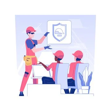 Workplace safety training isolated concept vector illustration. Stock Illustration