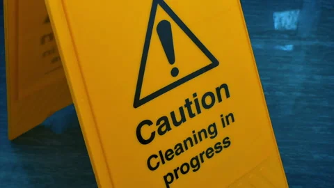 Workplace Safety Wet Floor Sign | Stock Video | Pond5