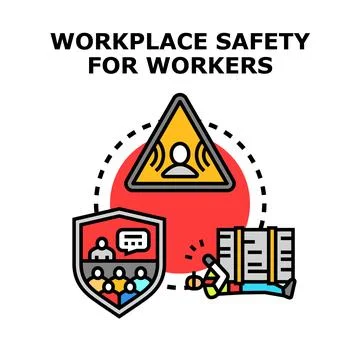 Workplace safety for workers protection and accident prevention Stock Illustration