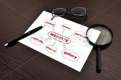 Workplace with scheme website Stock Illustration