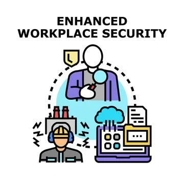 Workplace security enhancement managing safety and data protection Stockillustratie