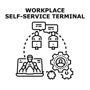 Workplace self service terminal using ai and automation Stock Illustration