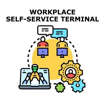 Workplace self service terminal using ai and automation Stock Illustration