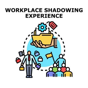 Workplace shadowing experience concept for career development Stock Illustration