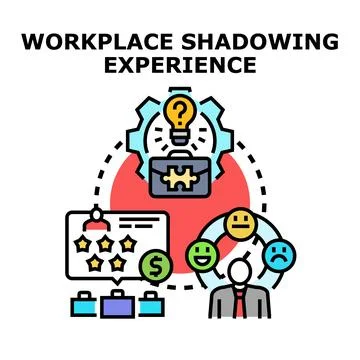 Workplace shadowing experience concept illustrating professional development Stock Illustration