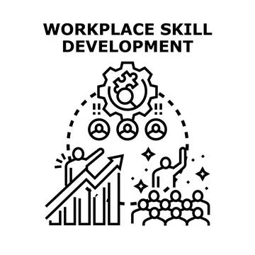 Workplace skill development and business professional growth training Stock Illustration