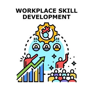 Workplace skill development and business professional growth training Stock Illustration
