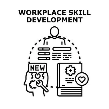 Workplace skill development improving professional expertise 스톡 일러스트