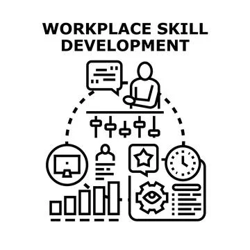 Workplace skill development vector concept illustration Stock Illustration