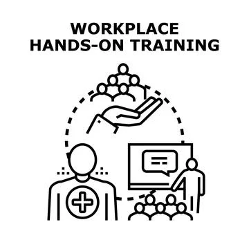 Workplace skills development and hands on professional training Stock Illustration