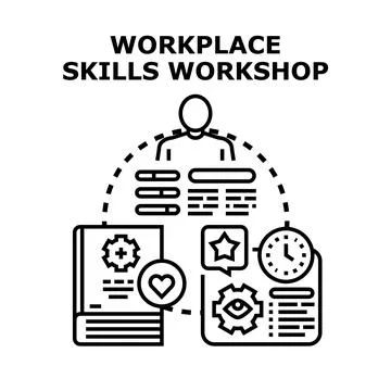 Workplace skills development training workshop concept Stock Illustration