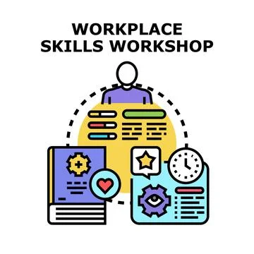 Workplace skills development training workshop concept Stock Illustration