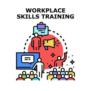Workplace skills training concept development career growth Stock Illustration
