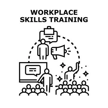 Workplace skills training concept development career growth Stock Illustration