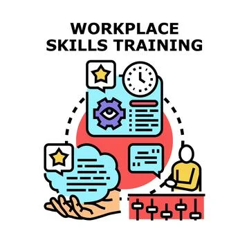Workplace skills training concept improving professional development Stock Illustration