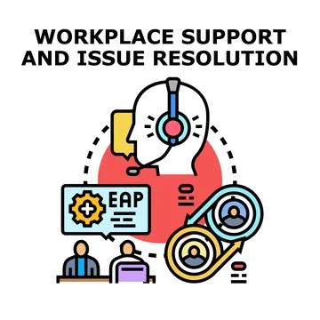 Workplace support system providing issue resolution services イラスト素材