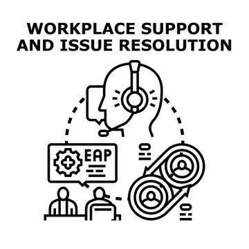 Workplace support system providing issue resolution services Stock Illustration