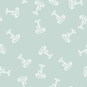 Workplace table lamp line vector seamless pattern Stock Illustration