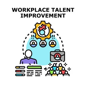 Workplace talent improvement selecting employee with skills Stock Illustration