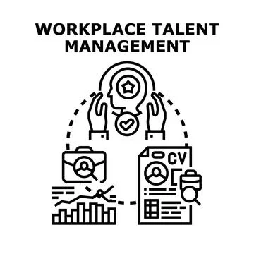 Workplace talent management identifying skilled employees strategy Stock Illustration