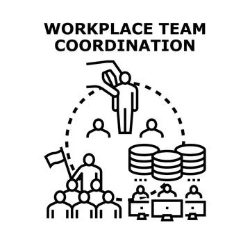 Workplace team coordination vector illustration concept Stock Illustration