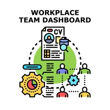 Workplace team dashboard managing human resources hiring Stock Illustration