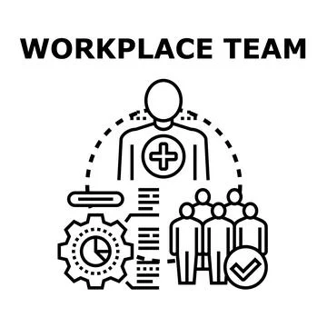 Workplace team working together for manager efficiency Stock-Illustration