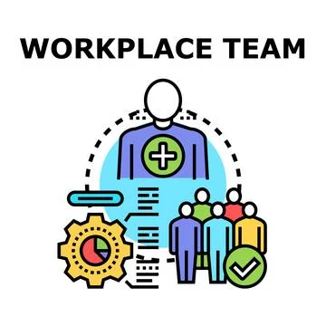 Workplace team working together for manager efficiency Stock-Illustration