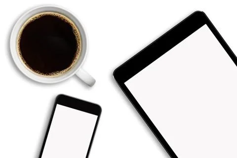 Workplace with tech device Stock Illustration