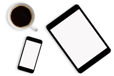 Workplace with tech device Illustrazione stock