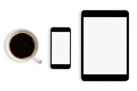 Workplace with tech device Stock Illustration