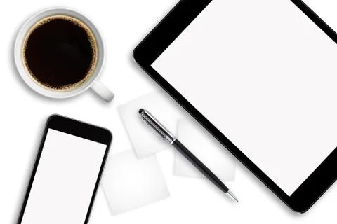 Workplace with tech device Illustrazione stock