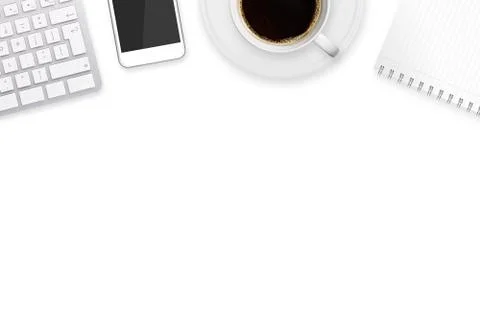 Workplace with tech device Stock Illustration