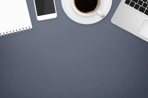 Workplace with tech device Illustrazione stock