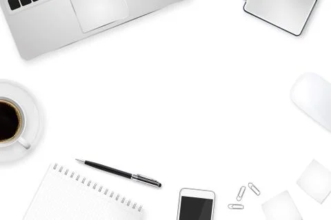 Workplace with tech device 스톡 일러스트