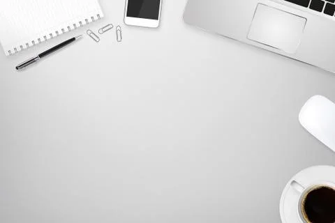 Workplace with tech device Stock Illustration