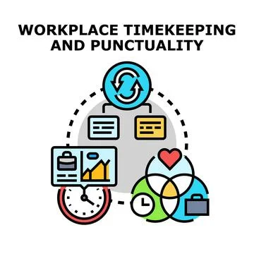 Workplace time management and punctuality concept managing tasks Stock Illustration