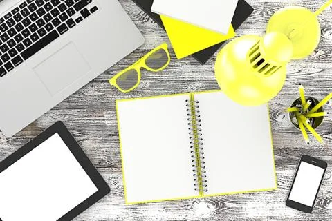 Workplace, top view Stock Illustration