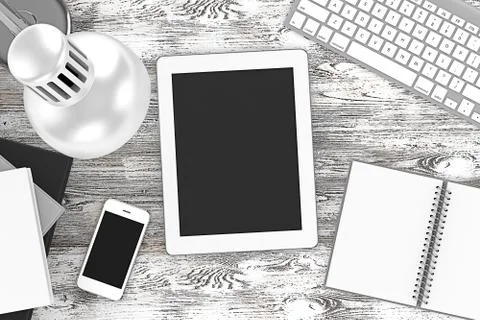 Workplace, top view Stock Illustration