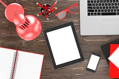 Workplace, top view Stock Illustration