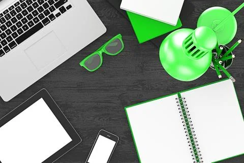 Workplace, top view Stock-Illustration
