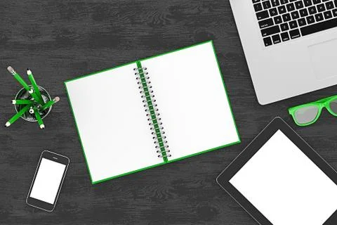 Workplace, top view Stock Illustration