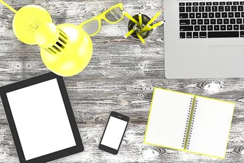 Workplace, top view Stock Illustration