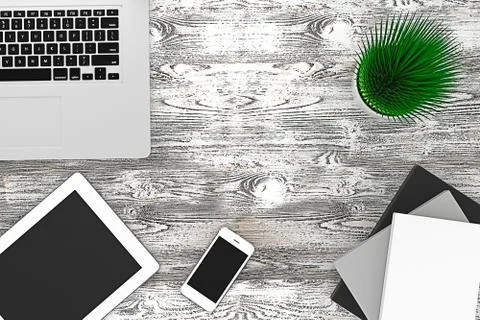 Workplace, top view Stock Illustration