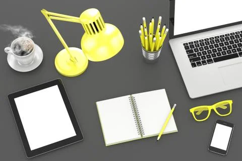Workplace, top view Stock Illustration