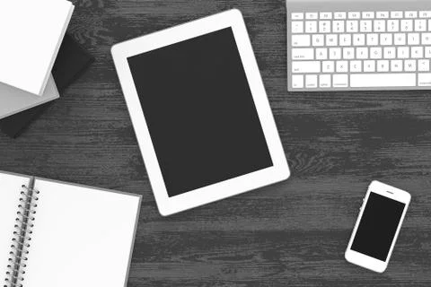 Workplace, top view Stock Illustration