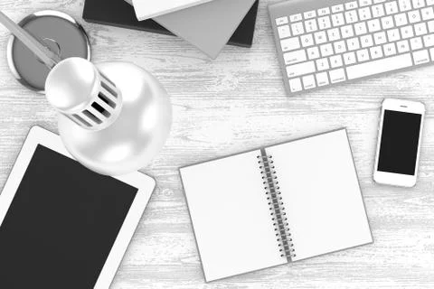 Workplace, top view Stock Illustration